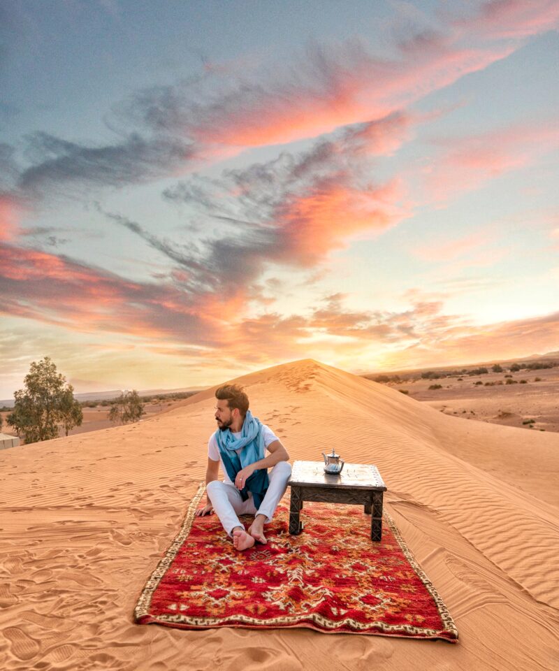 Embark on an unforgettable journey through the mesmerizing landscapes of Morocco, from the vibrant city of Marrakech to the enchanting Sahara Desert in Merzouga. Immerse yourself in the rich history and culture of the region as you explore ancient Kasbahs,